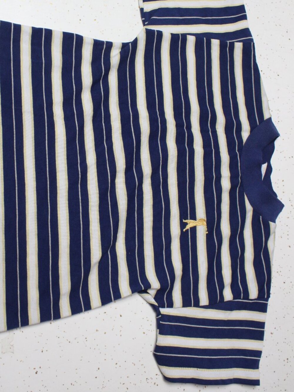 Kids size 6 Blue, Yellow, White Stripe Vintage Buster Brown Polo
